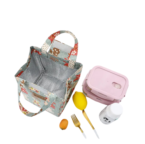 Amblot Navy blue insulated lunch tote bag