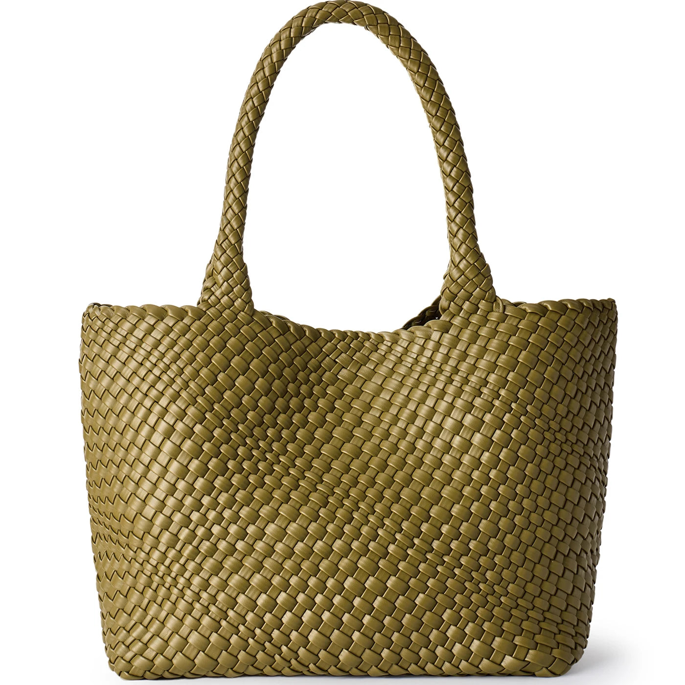 Amblot Olive Green Trendy leather tote bag