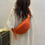Amblot Orange Large capacity corduroy bum bag