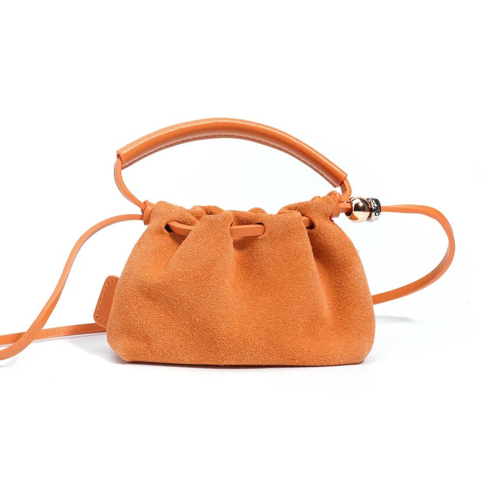 Amblot Orange Small suede purse for women