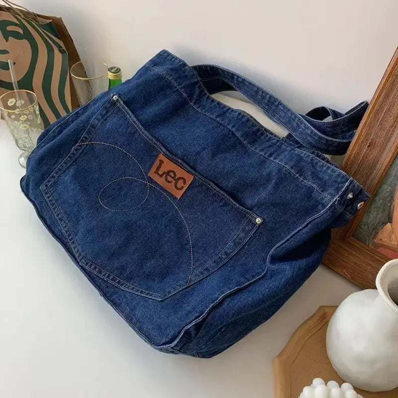 Amblot Oversized denim tote bag