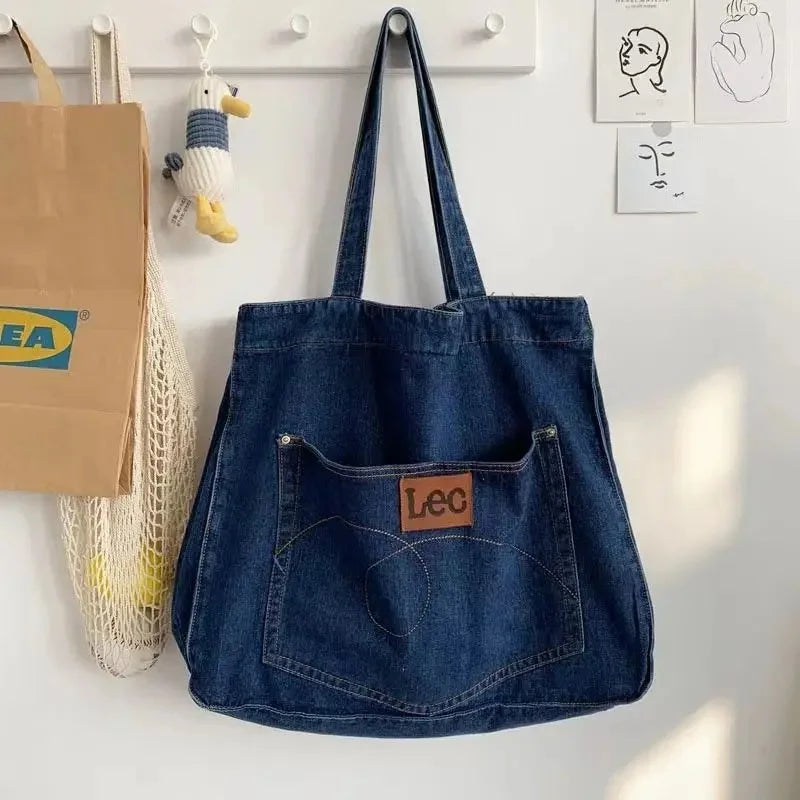 Amblot Oversized denim tote bag