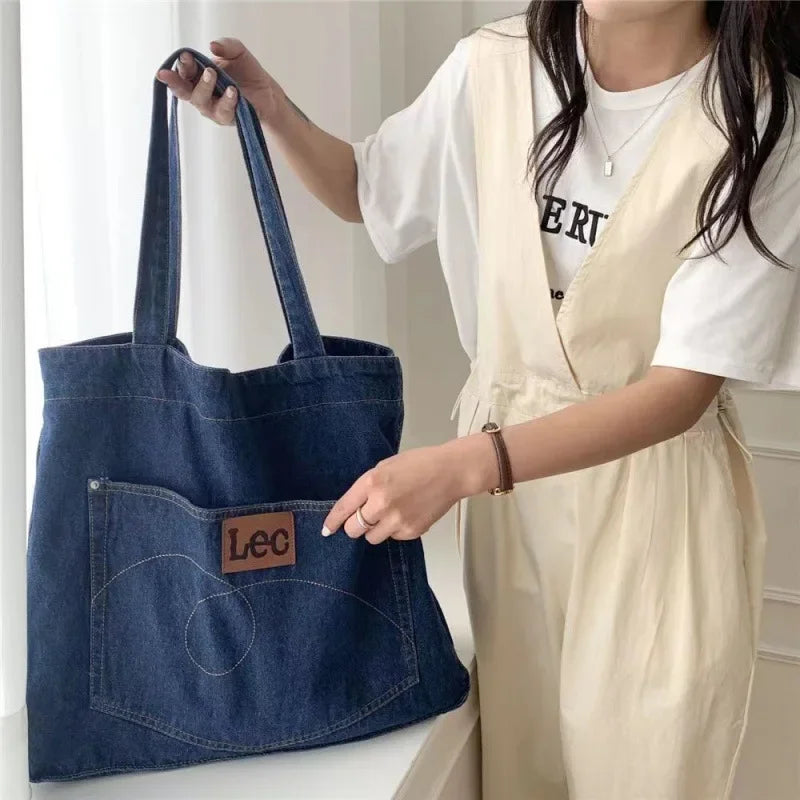 Amblot Oversized denim tote bag