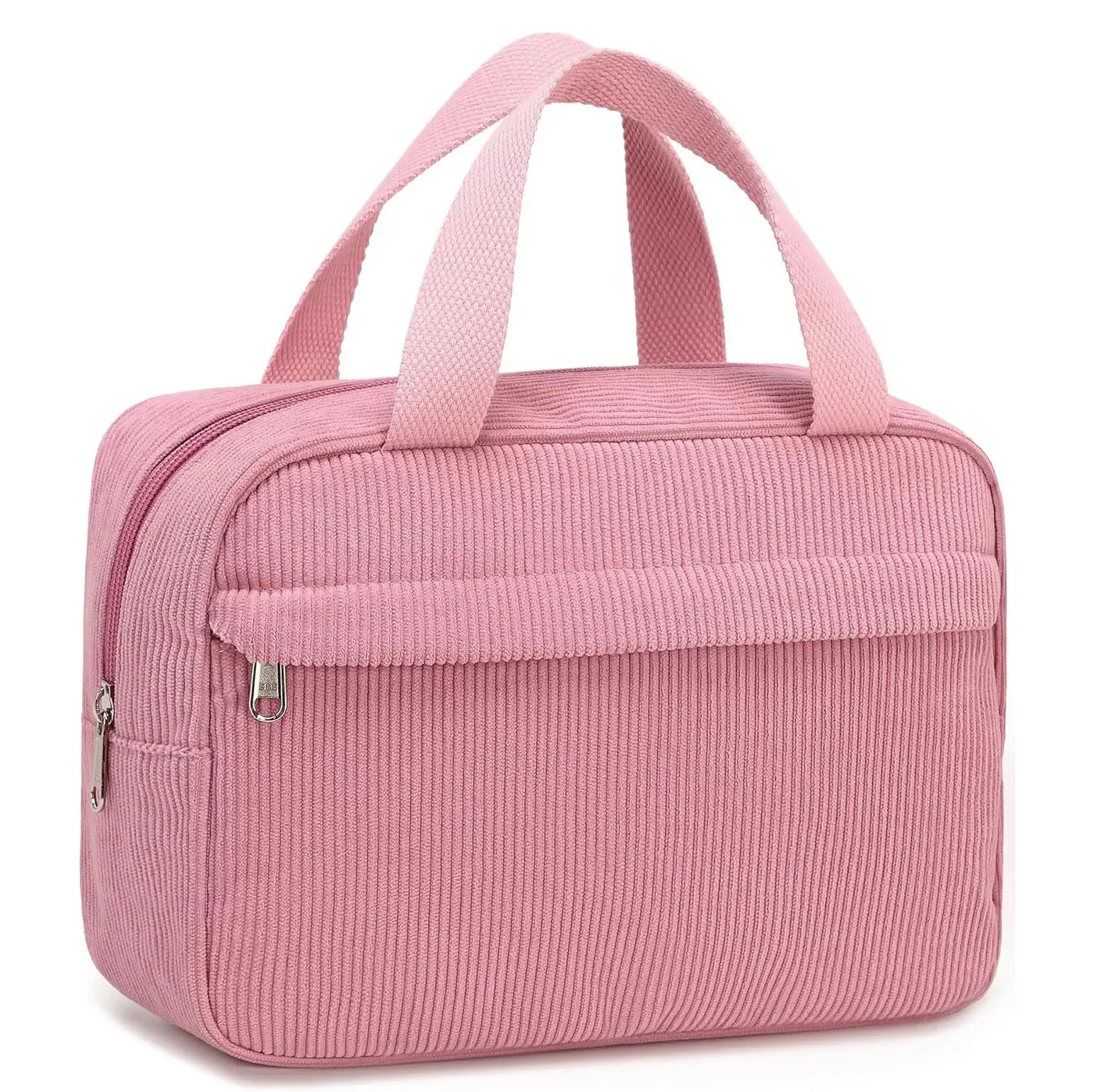 Amblot Pink Corduroy travel toiletry bag