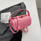 Amblot Pink Fashion leather shoulder bag with top handle