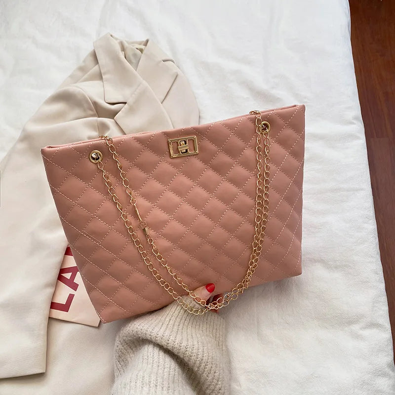 Amblot Pink Fashionable leather tote bag