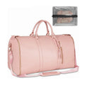 Amblot Pink Foldable women's travel leather duffle bag