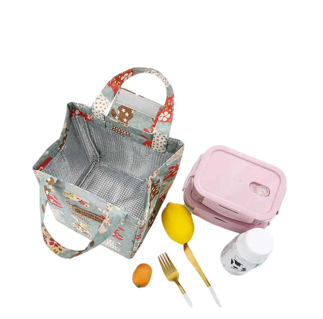 Amblot Pink insulated lunch tote bag