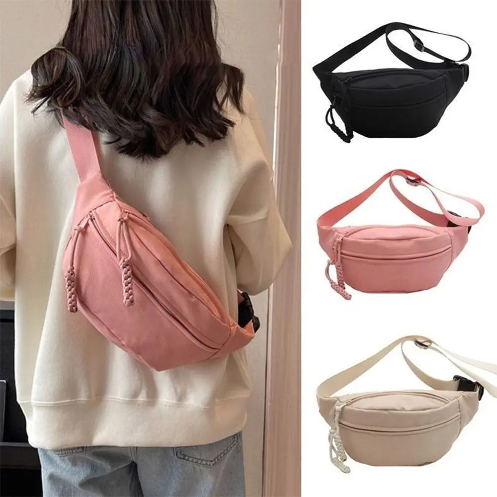 Amblot Pink Large capacity corduroy bum bag