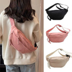 Amblot Pink Large capacity corduroy bum bag