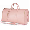 Amblot Pink Large capacity travel leather duffle bag