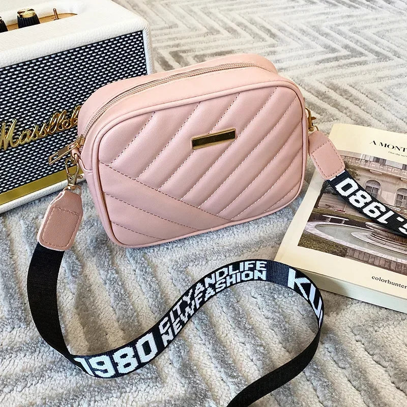 Amblot Pink Small leather crossbody sling bag