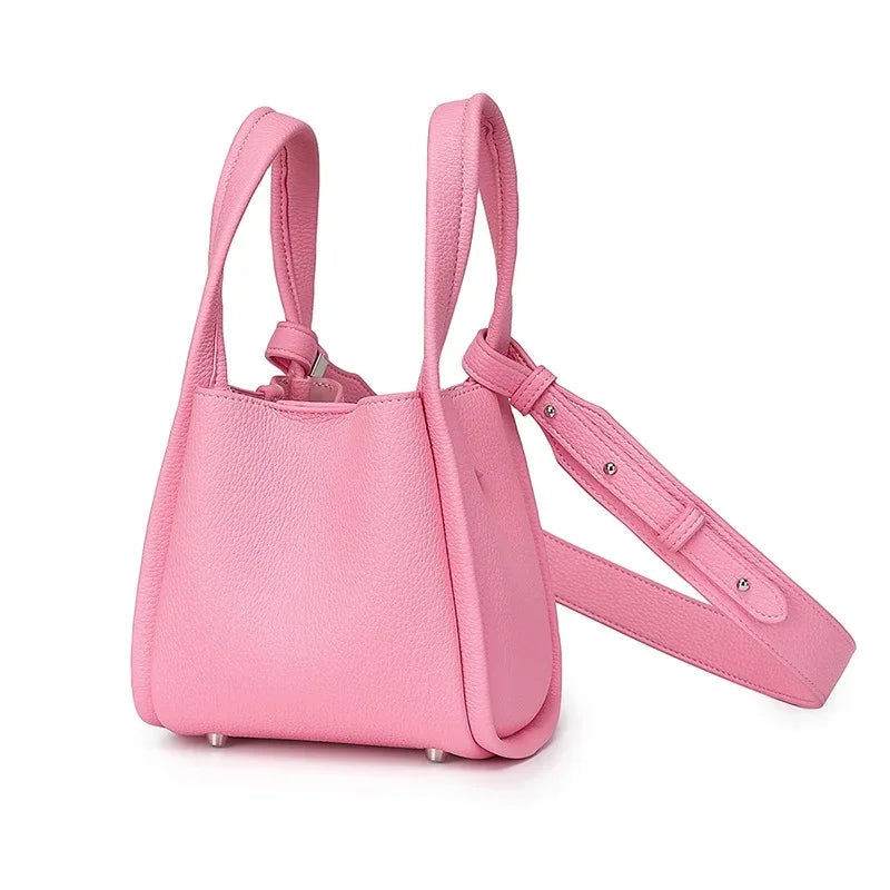 Amblot Pink Square leather shoulder bag