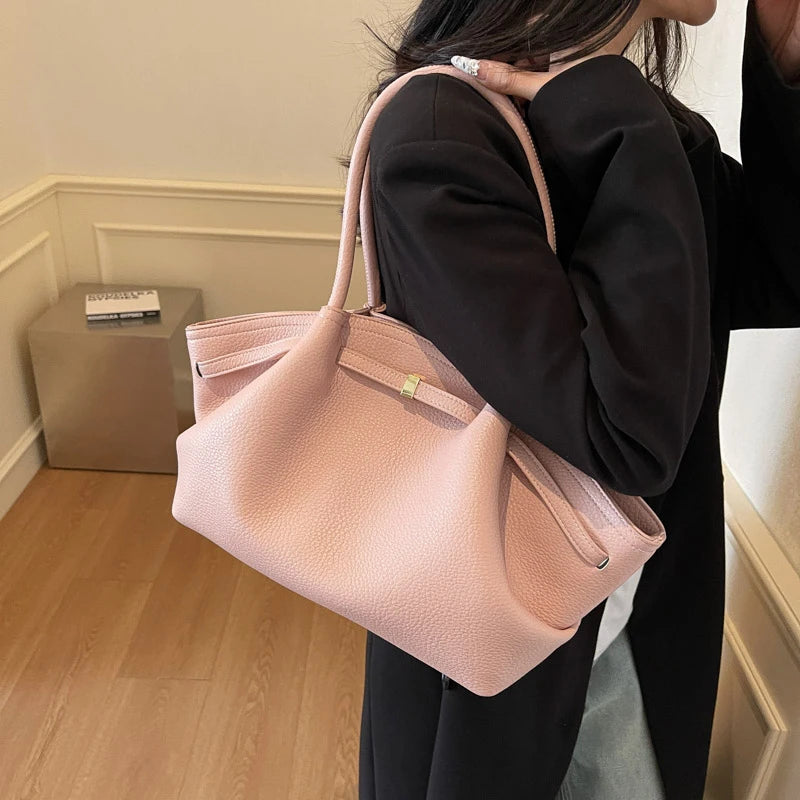 Amblot Pink Versatile leather handbag