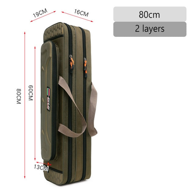 2-compartment fishing rod carrying bag