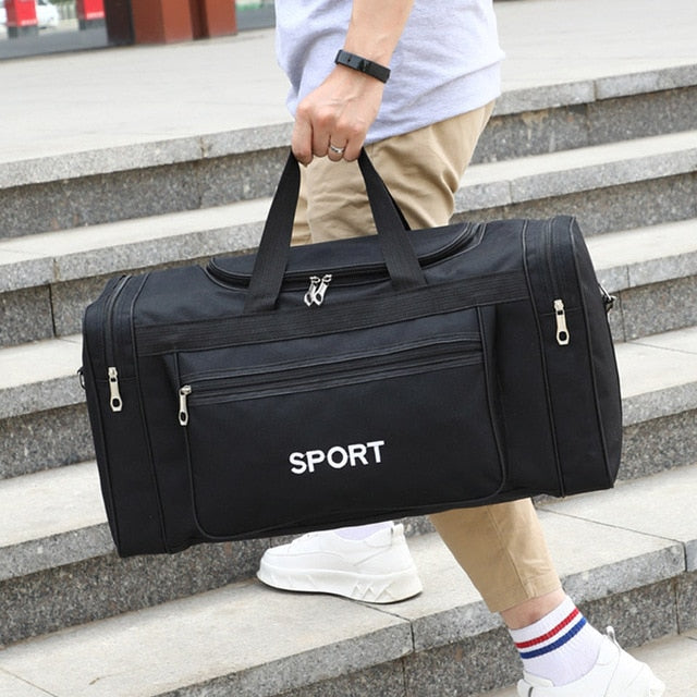 Black sports duffel bag