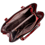 Aligator brown leather shopper handbag