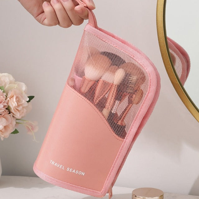 Pink makeup bag