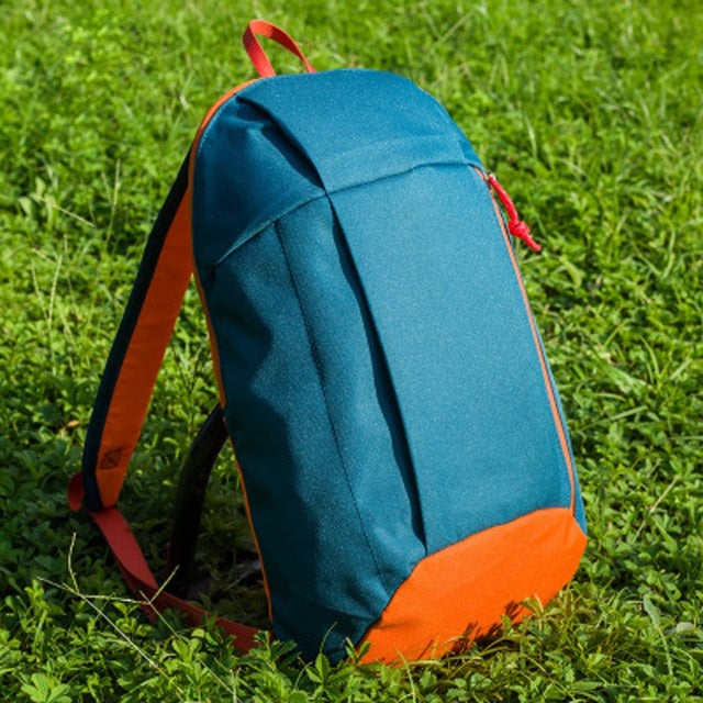 Small light blue hiking backpack