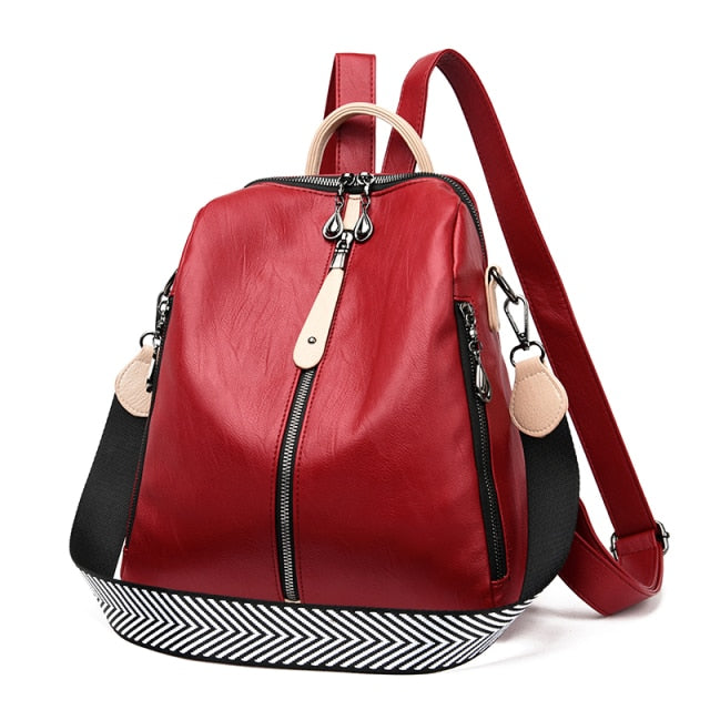 Red convertible backpack purse