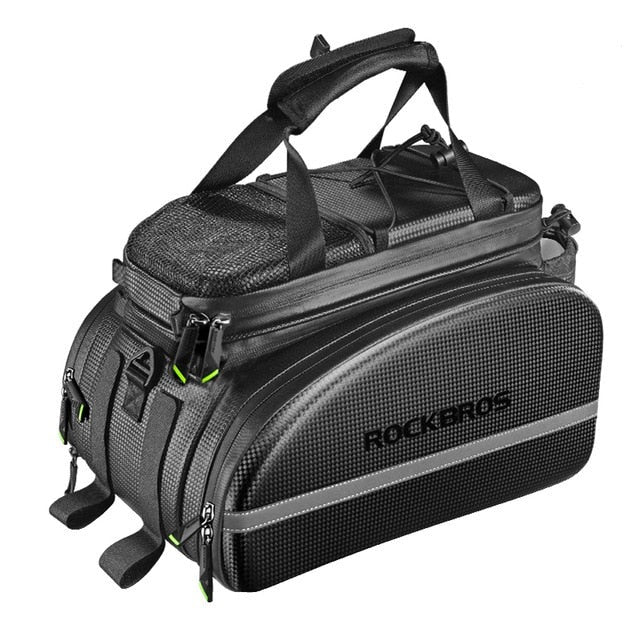 Large rear rack bag for bicycle