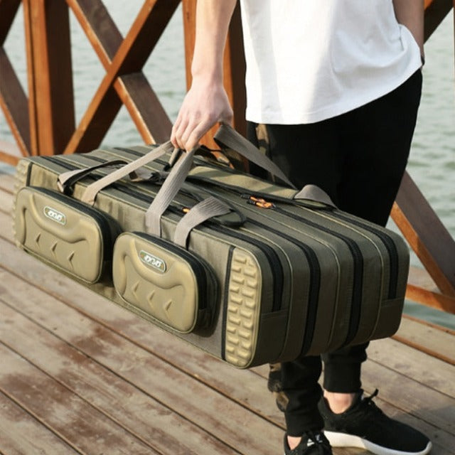 4-compartment fishing rod carrying bag