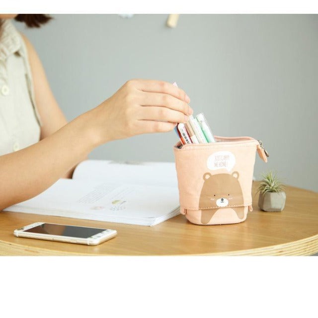 Bear stand-up pencil case