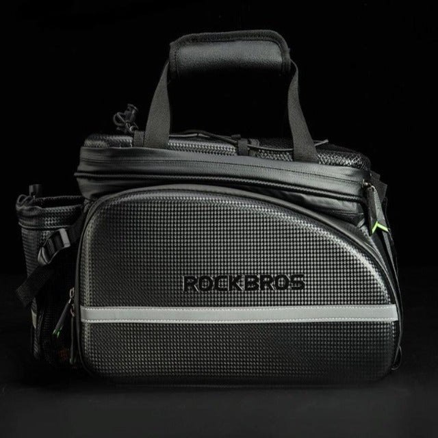Large rear rack bag for bicycle
