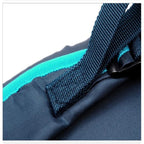 Small blue hiking backpack