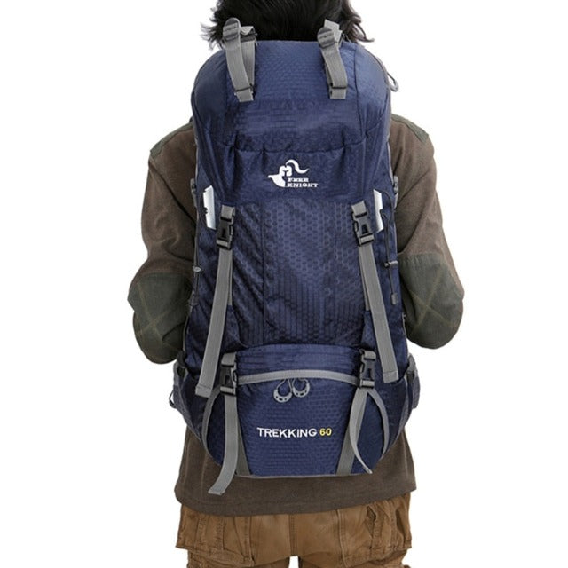 Navy blue large hiking backpack