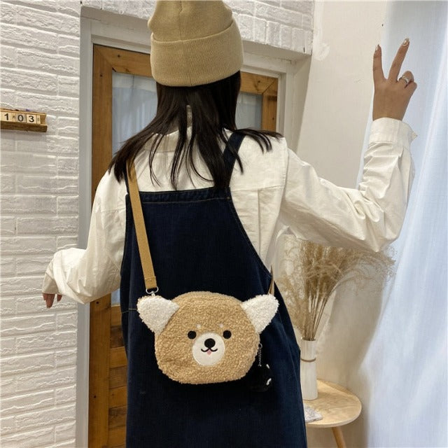 Kids’ bear plush handbag