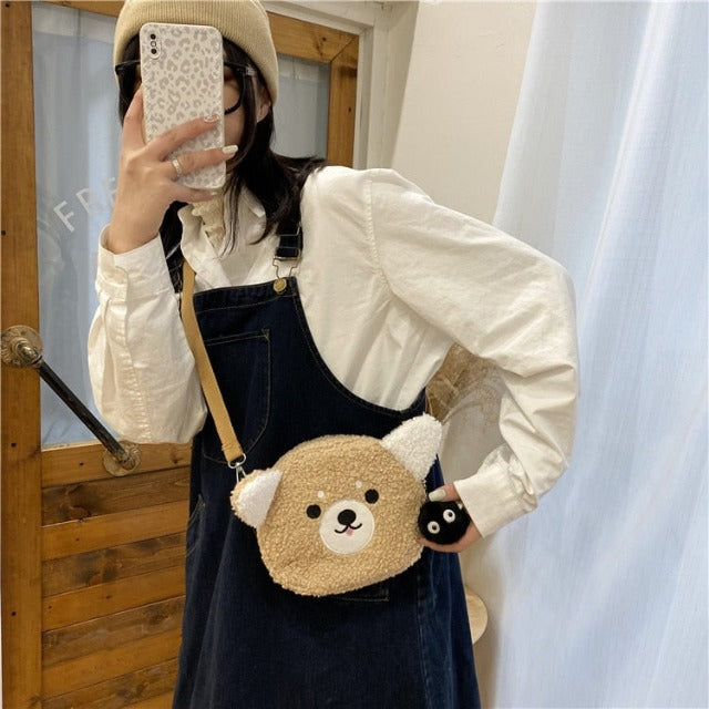 Kids’ bear plush handbag