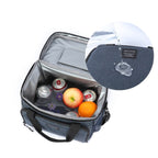 Navy blue insulated shoulder cooler bag