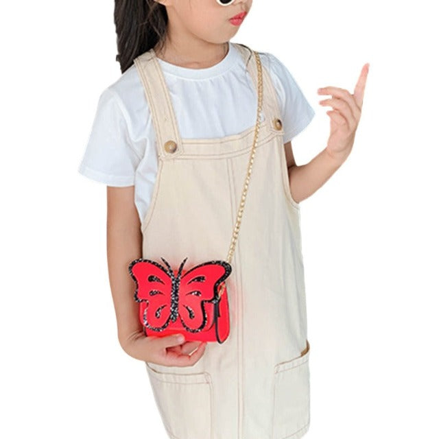 Kids’ red butterfly handbag