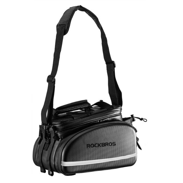 Large rear rack bag for bicycle