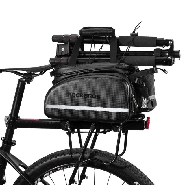 Large rear rack bag for bicycle