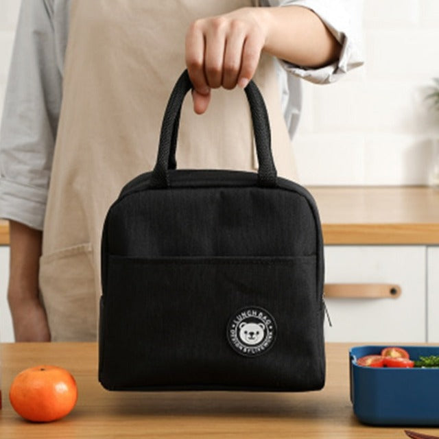 Small black insulated lunch bag
