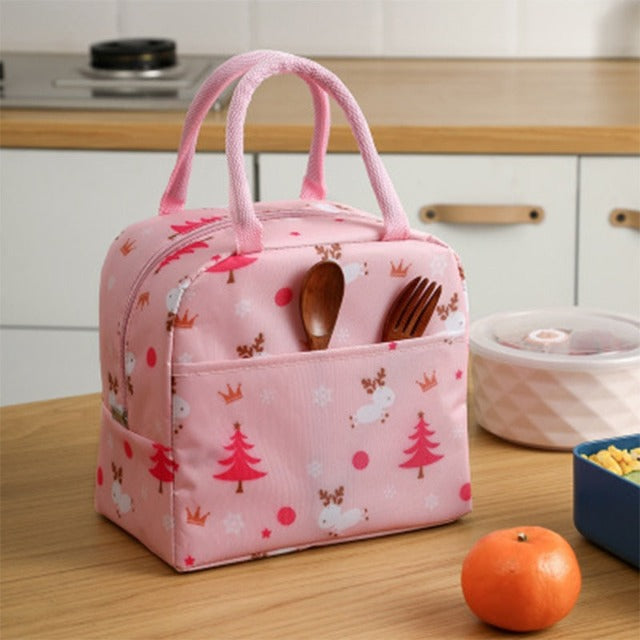 Pink tree small lunch bag