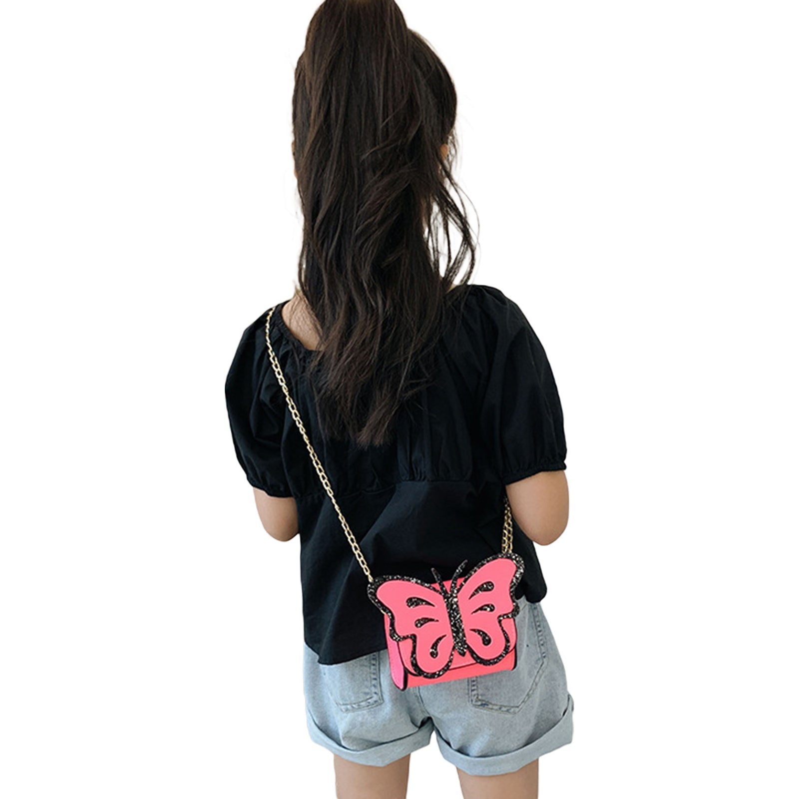 Kids’ pink butterfly handbag