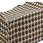 Beige woven shopper bag