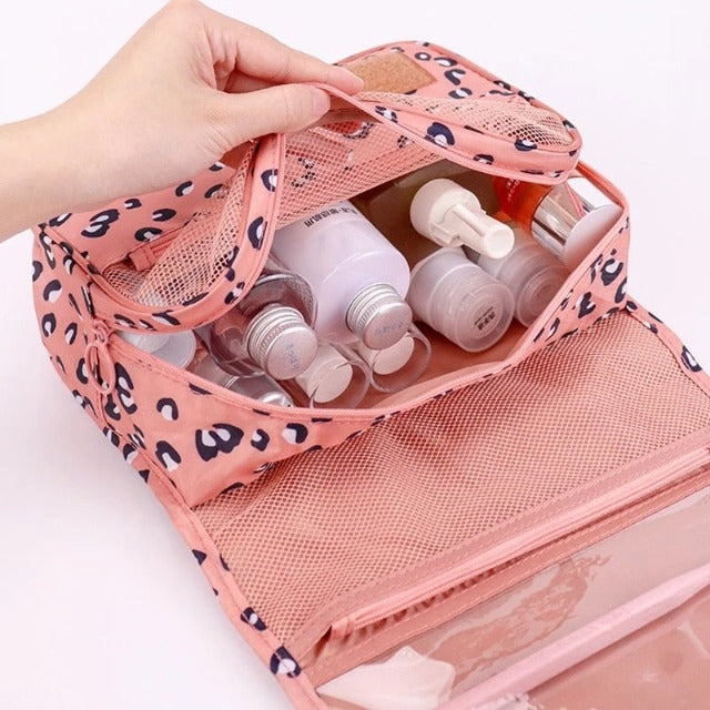 Leopard hanging toiletry bag