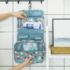 Blue flowers hanging toiletry bag