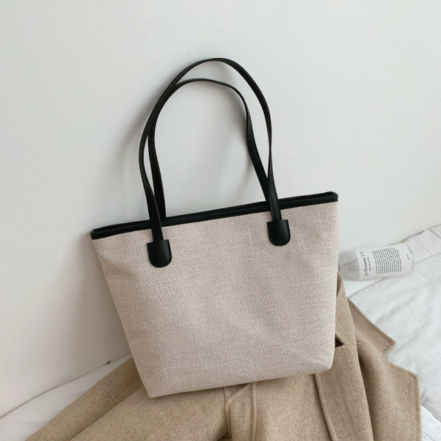 White canvas shopper bag
