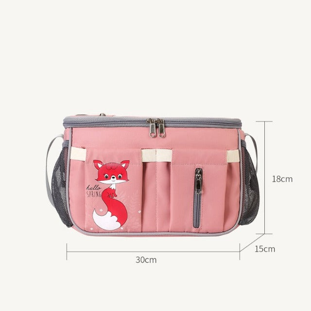 Large pink stroller diaper bag
