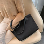 Black canvas shopper bag