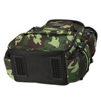 Camo fishing tackle backpack with storage boxes