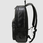 Black leather backpack for men
