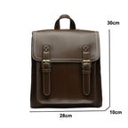 Brown leather satchel bag for women