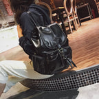 Vintage black leather backpack