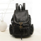 Vintage black leather backpack